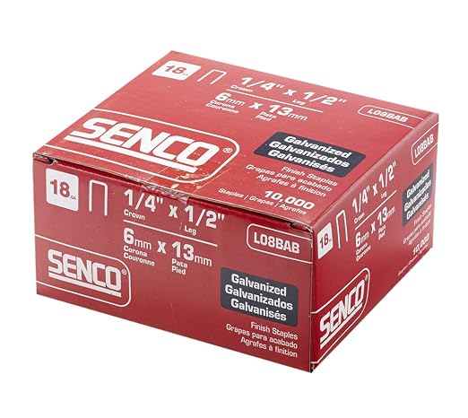 Senco L08BAB 18 Gauge, 1/4-inch Crown Finish Staples, 1/2-inch Length - Image 2