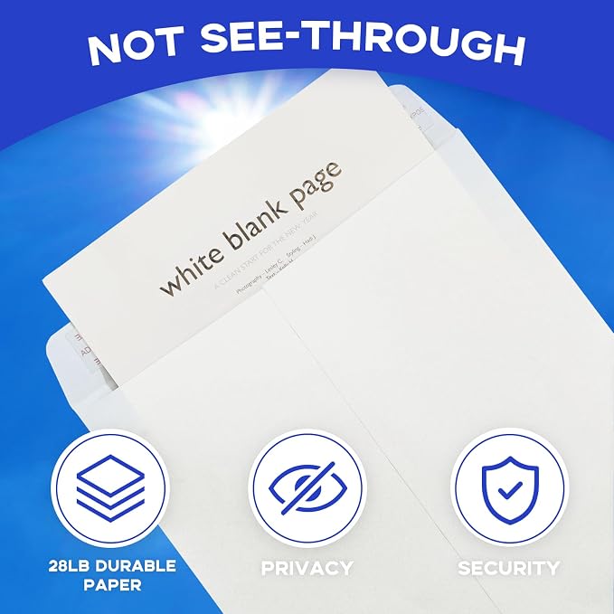 10x13 White Envelopes Self Seal 100 Pack, Goefun 80GSM Paper Security Catalog - Image 4