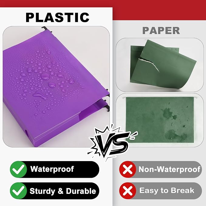 Navona 5 Pack Plastic Hanging File Folders, Letter Size | Heavy Duty 2" - Image 4