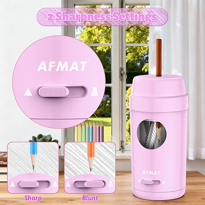 AFMAT Electric Pencil Sharpener, Auto in & Out, Fully Automatic Pencil Sharpener - Image 4
