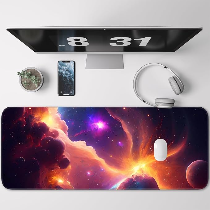 Gaming Mouse Pad, Galaxy Starry Sky Non-Slip Rubber Base - Image 2