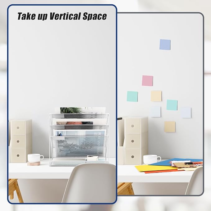 EASEPRES Desk File Organizer Mesh 4-Tier, Hanging Wall Mount Document - Image 4