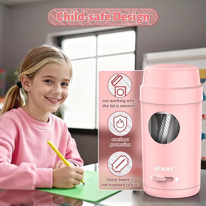 AFMAT Electric Pencil Sharpener, Auto in & Out, Fully Automatic Pencil Sharpener - Image 7