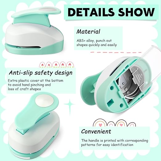 Chengu 3 Pack Craft Paper Punch Circle 2, 1 and 5/8 Inch Punch Paper Punchers - Image 3