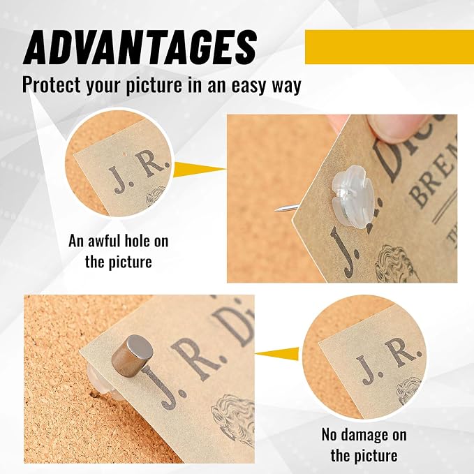 Outus 30 Sets Magnetic Push Pin Magnet Thumb Tack Poster Hanger Thumb Tacks - Image 4
