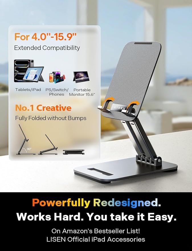 LISEN Tablet Stand, iPad Stand Tablet Holder - Image 2