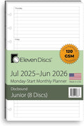Eleven Discs July 2025–June 2026 Academic Year Monthly Planner, Monday Start by ElevenDiscs