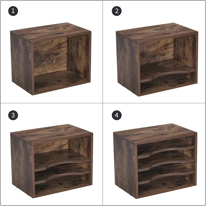 Snughome Vintage Wood File Organizer Desktop, 13.4’’ Document Letter Mail Tray - Image 5