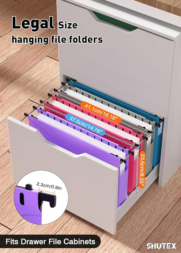 SHUTEX Extra Capacity Legal Size Hanging File Folders, 12 Pack Reinforced - Image 2