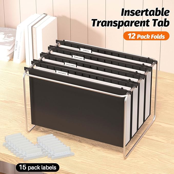 SHUTEX Extra Capacity Legal Size Plastic Hanging File Folders, 12 Pack - Image 6