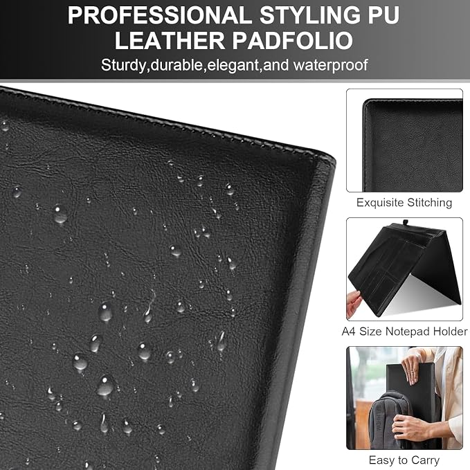 Padfolio Clipboard Folder Portfolio, Faux Leather Storage Clipboard - Image 4