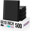 Fuxury Black Bubble Mailers 6x10 Inch 500 Pack Usable Size 6x9 Self Seal Padded by Fuxury