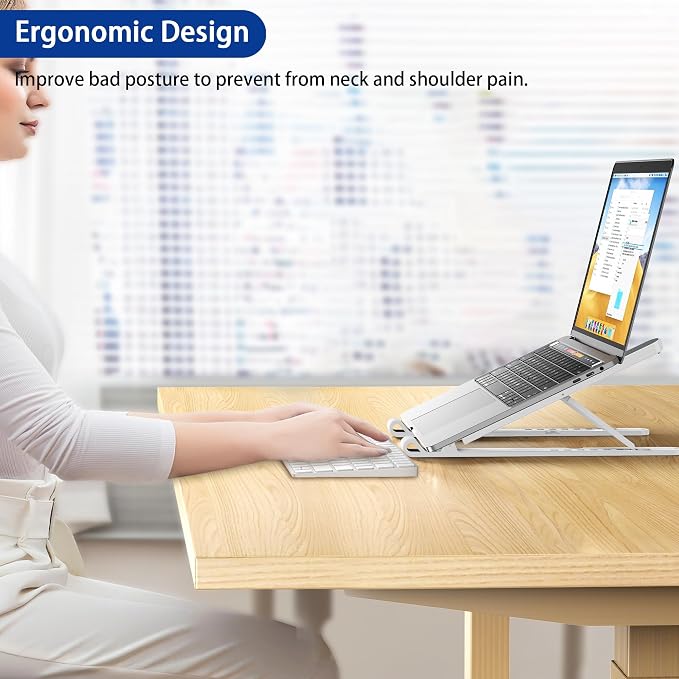 BESIGN LS01 Pro Ergonomic Laptop Stand, Plastic Laptop Riser, Portable and - Image 3