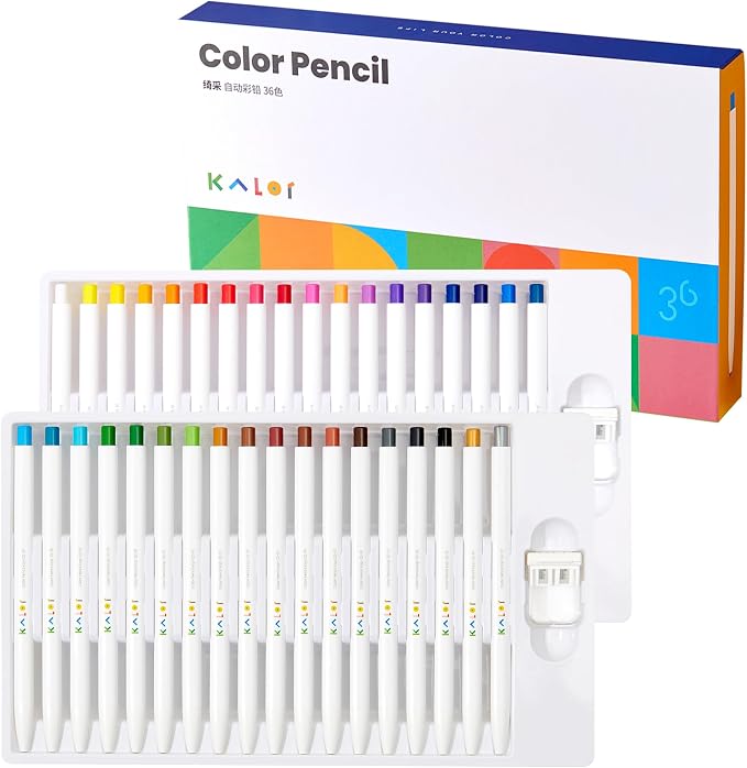 Kaco KALOR 36 Premium Color Mechanical Pencil Set, Refillable Soft Lead Cores by Kaco