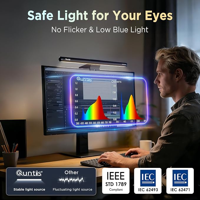 Quntis Monitor Light Bar 15.7", 24 RGB Backlight Modes - Image 5