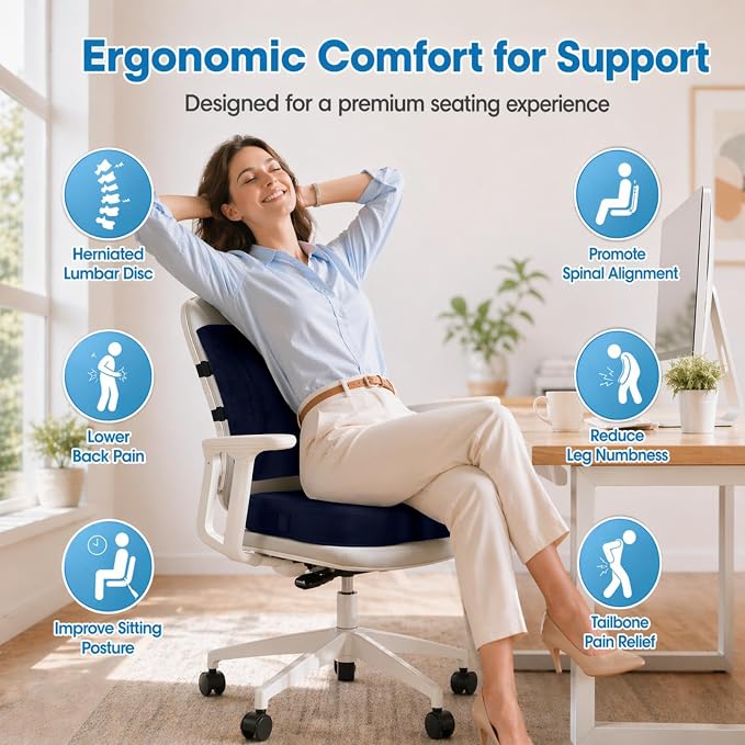 CloudBliss Lumbar Support Pillow & Seat Cushion Set - Image 2