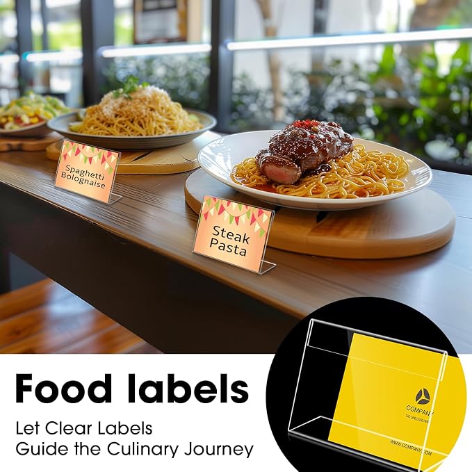 30 PCS Small Acrylic Sign Holder 3.5" x 2", Mini Acrylic Food Sign Labels - Image 3