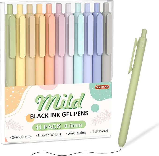 Shuttle Art Retractable Mild Gel Ink Pens by ShuttleArt