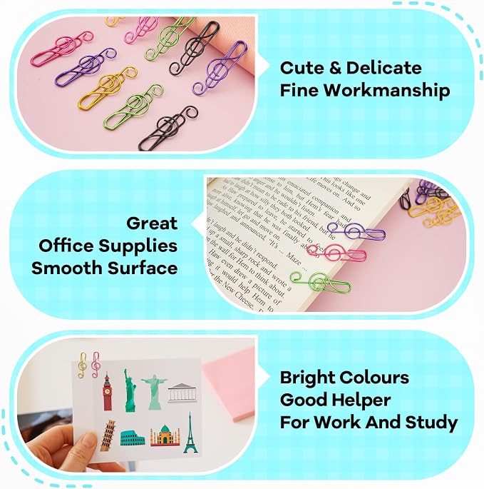 Paper Clips, Cute Paperclips Bookmarks Planner Clips, School/Office Supplies - Image 5
