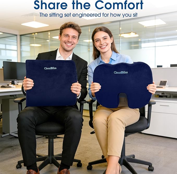 CloudBliss Lumbar Support Pillow & Seat Cushion Set - Image 9