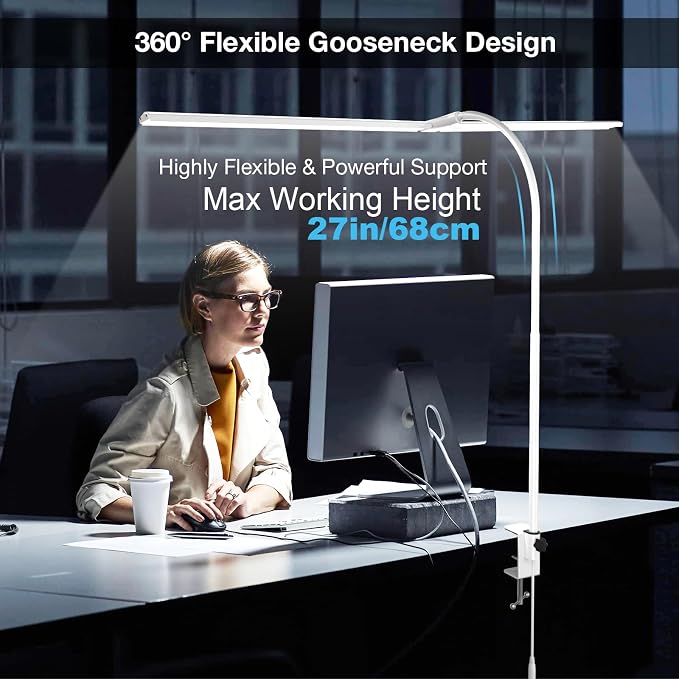 Hensam 31.5in Desk Lamps for Home Office, LED Desk Light - Image 5