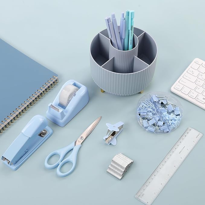 SKYDUE Desk Organizers and Accessories 10Pcs, 360-Degree Rotating Pen Holder - Image 2