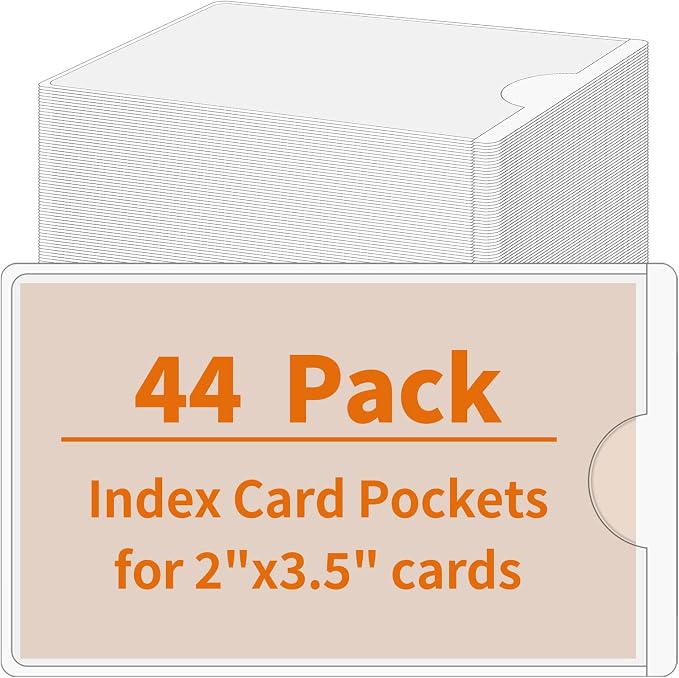44 Pack Adhesive Pockets, Bin Labels by yeestone