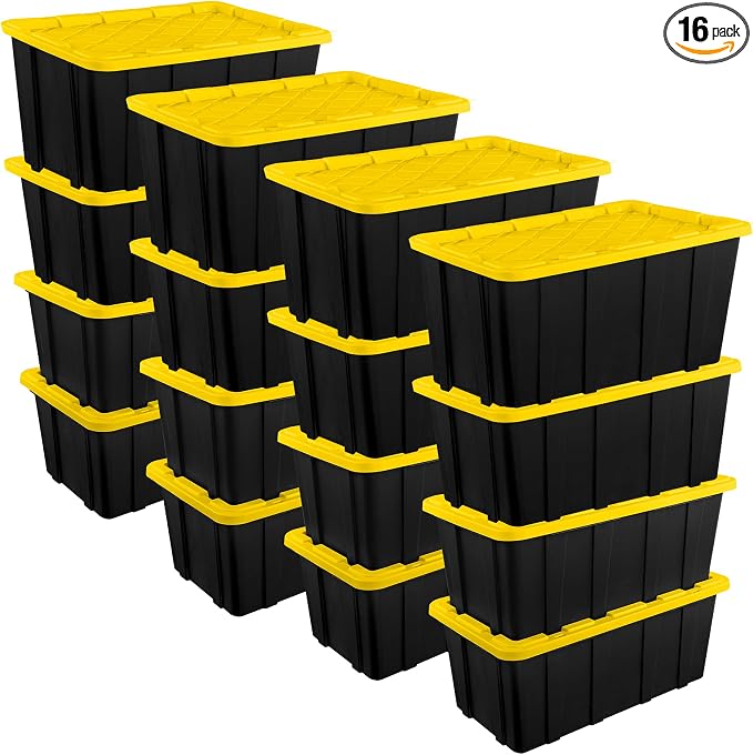 Sterilite 16-Pack Industrial Tote, Plastic Storage Container Bins by Sterilite