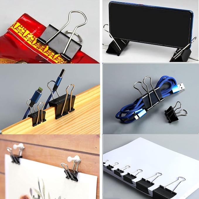 Binder Clips Paper Clamps 300 Pack Assorted Sizes, Mini and Micro, 6 Sizes - Image 5