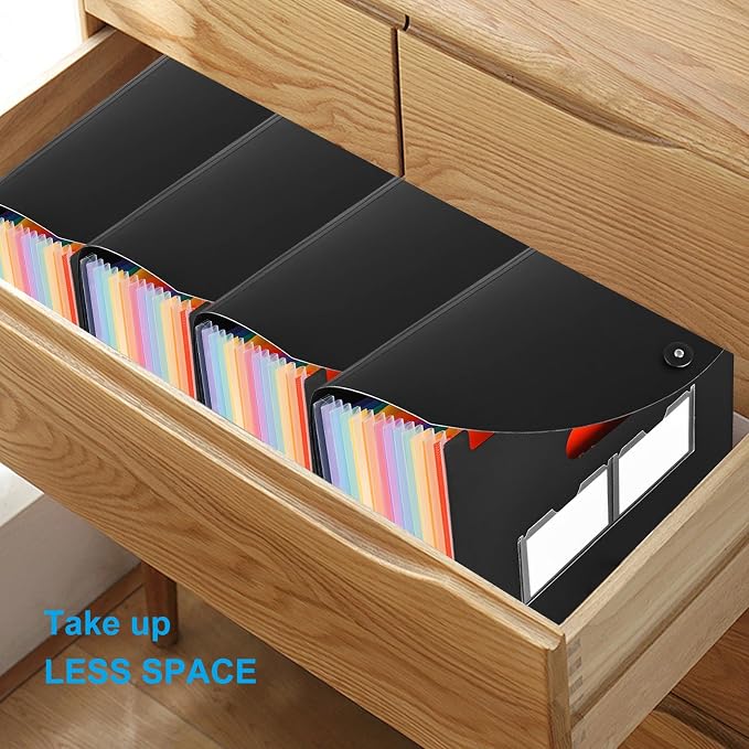 13 Pockets Accordion File Organizer 2 Packs Desktop Expanding File Folders - Image 6