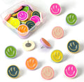 24 Smiley Face Decorative Push Pins, Cute Bulletin Board Push Pins, Thumbtacks by KEYDUACU