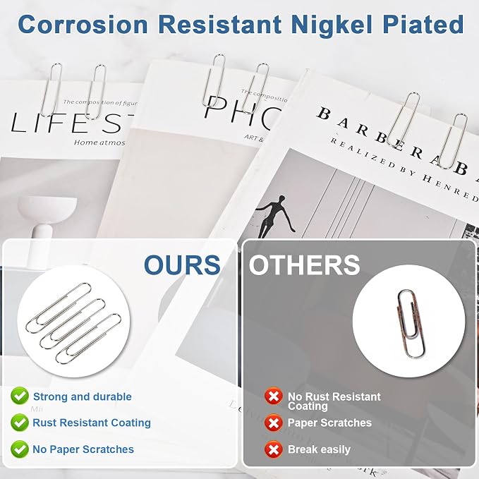 Large Paper Clips Non-Skid, 2 Inch Jumbo PaperClips, Paperclips Non-Skid Clips - Image 6