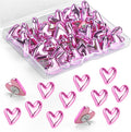 36 Pieces Pink Decorative Push Pins, Cute Heart Thumbtacks, Cute Push Pins by GOOLADA