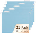 Blue Hanging File Folders, 25 Pack Letter Size File Folders by fwipiyo