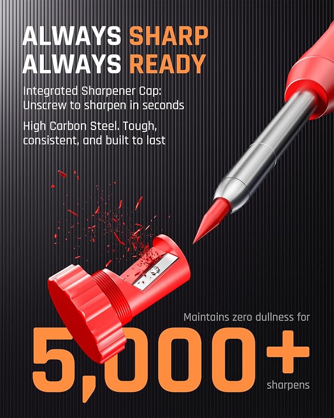 Nicpro 5 Pack Carpenter Pencil - Image 3