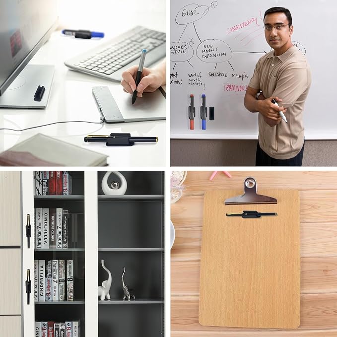 20 Pack Adhesive Silicone Pen Holders, Clipboards, Classroom And Office; - Image 6