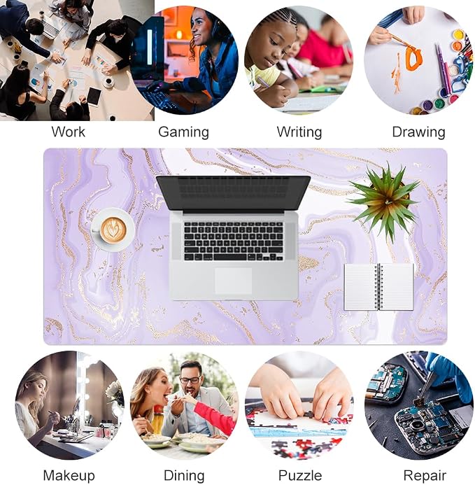 Colorful Star Large Mouse Pad, PU Leather Waterproof Desk Mat, Computer Gaming - Image 8