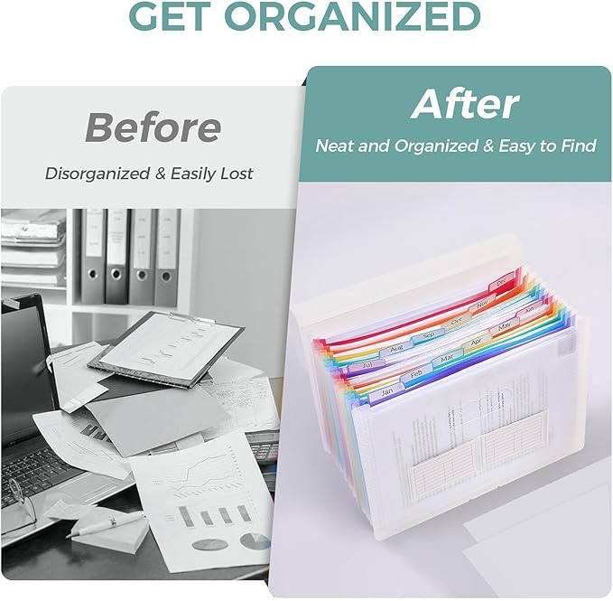 SKYDUE Accordion File Organizer, Expanding File Folder - Image 4