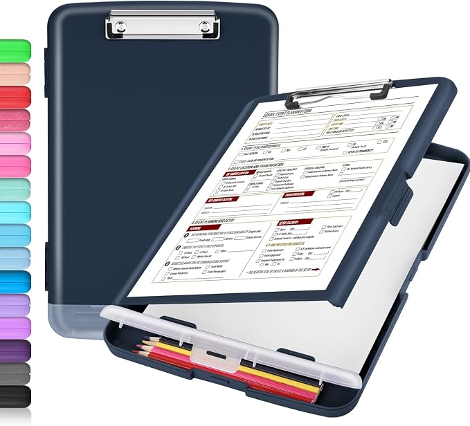 Sooez Clipboard with Storage, Clip Board 8.5 x 11 with Pen Holder, Plastic by Sooez