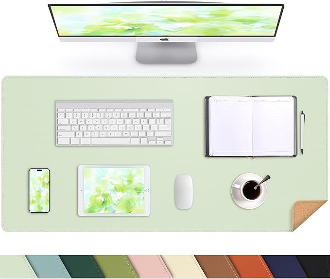 AFIING Cork Desk Mat 35.4" x 17", Dual-Sided Natural Cork & PU Leather Desk Pad by AFIING