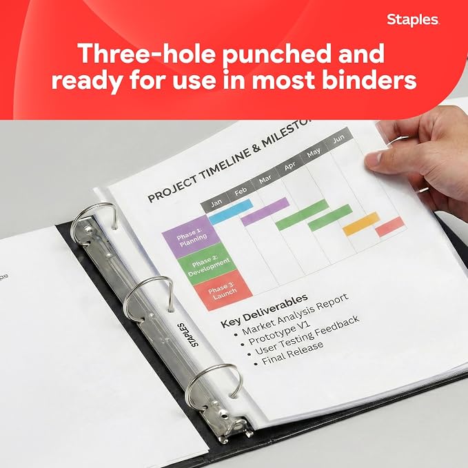 Staples Sheet Protectors, 8.5" x 11" – Top-Loading Clear Page Protectors - Image 4