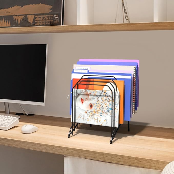 Gawerk Incline Metal Desk Magazine Folder Holder, Sorter Desk File Organizer - Image 6