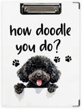 Funny Black Doodle Clipboard, Cute Puppy Dog Clipboard by Unknown