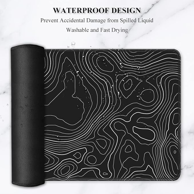 Auhoahsil Large Mouse Pad, XXL Desk Pad, Extened 35" x 15", Non-Slip Rubber Base - Image 6
