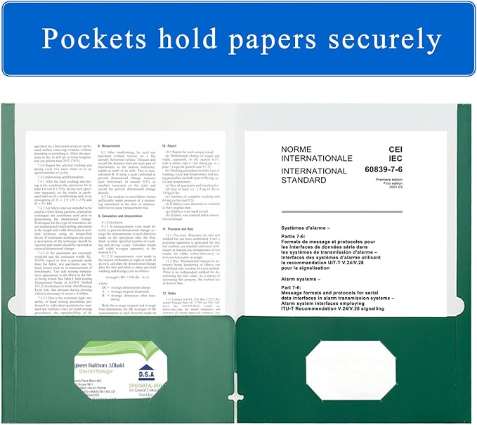Zzrywuty File folders with Pockets, 50 Pack Paper Folders with Card Slot - Image 3