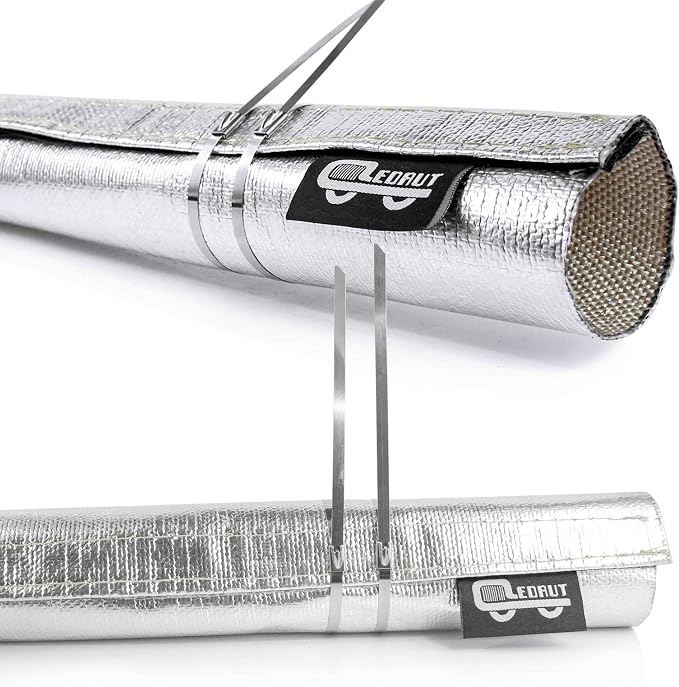 Wire Heat Shield Sleeve Aluminized Heat Shroud Heat Sleeving Fuel Line 2.2" - Image 5