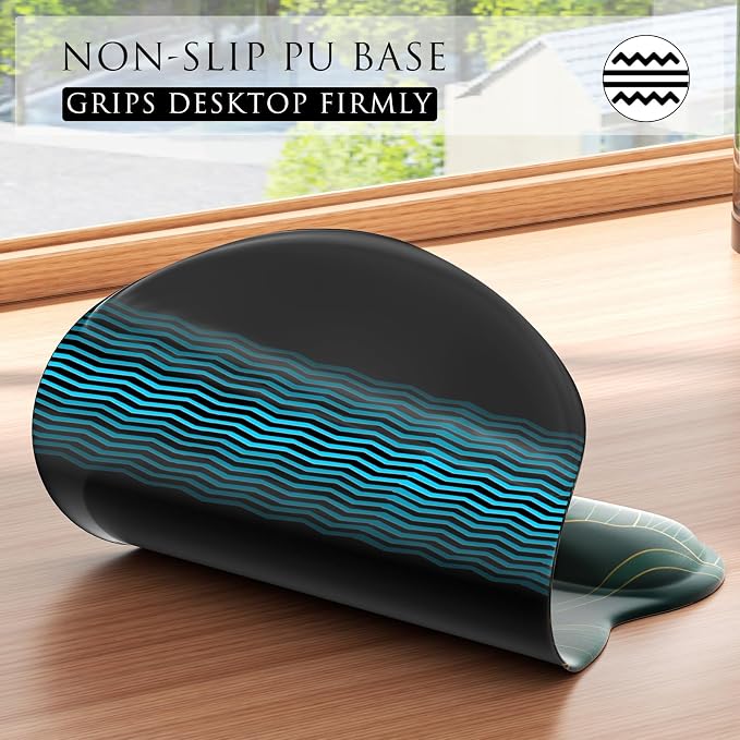 MROCO Ergonomic Mouse Pad with Gel Wrist Rest, 9.4 x 8.1 in, Gel Wrist Comfort - Image 6