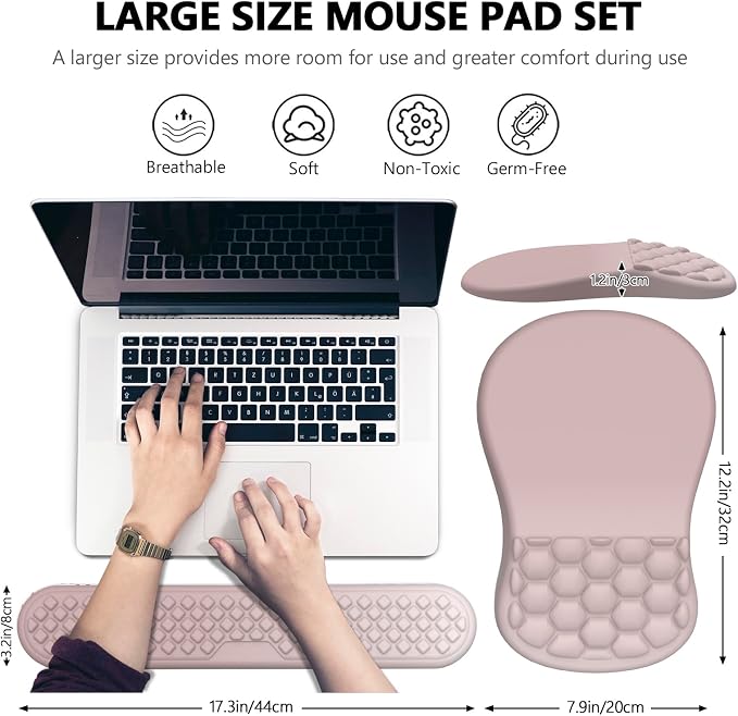 Mouse Pad with Wrist Rest & Keyboard Wrist Rest, Memory Foam - Image 5