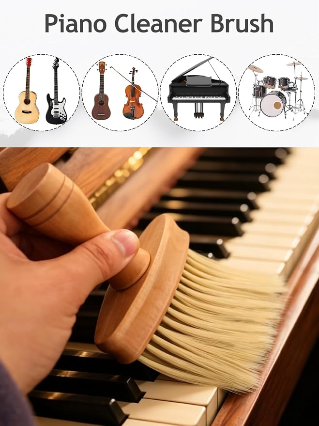 Keyboard Cleaning Brush, Wooden Piano Cleaner Brush, Instrument Dusting Brush - Image 3