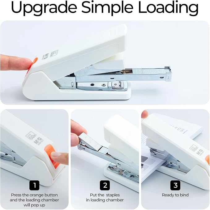 M&G Effortless Stapler 50 Sheet Capacity One-Touch Stapling, Heavy Duty Desktop - Image 3